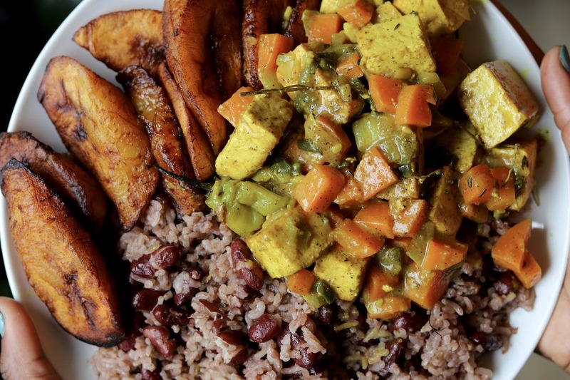 Jamaican Curry Tofu with Rice and Peas