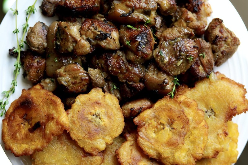 Haitian Pork Griot and Tostones
