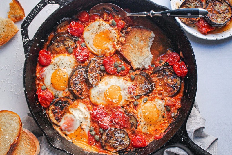 Eggs in Purgatory With Eggplant