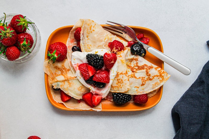 Crepes With Macerated Berries and Whipped Mascarpone