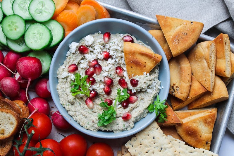 Roasted Eggplant Dip With Pomegranate and Feta