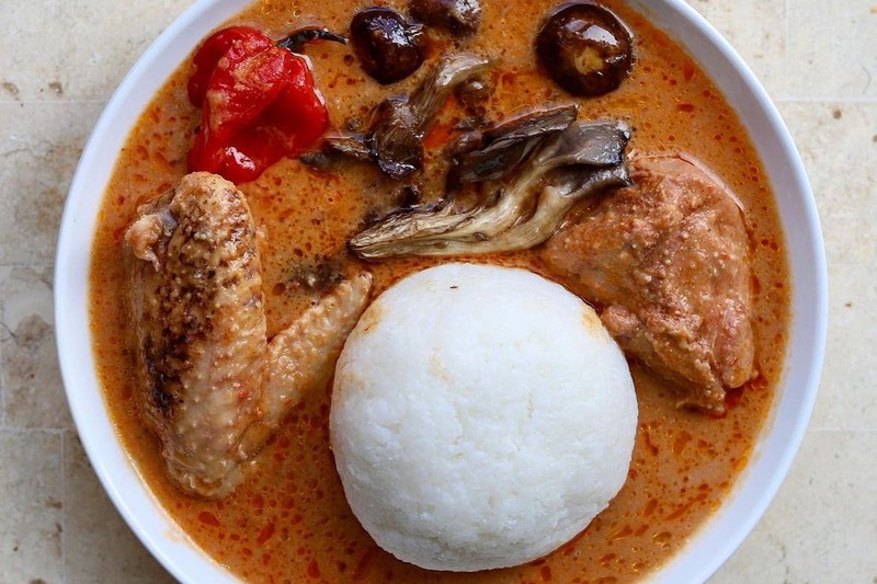 Ghanaian Groundnut Soup With Rice Balls