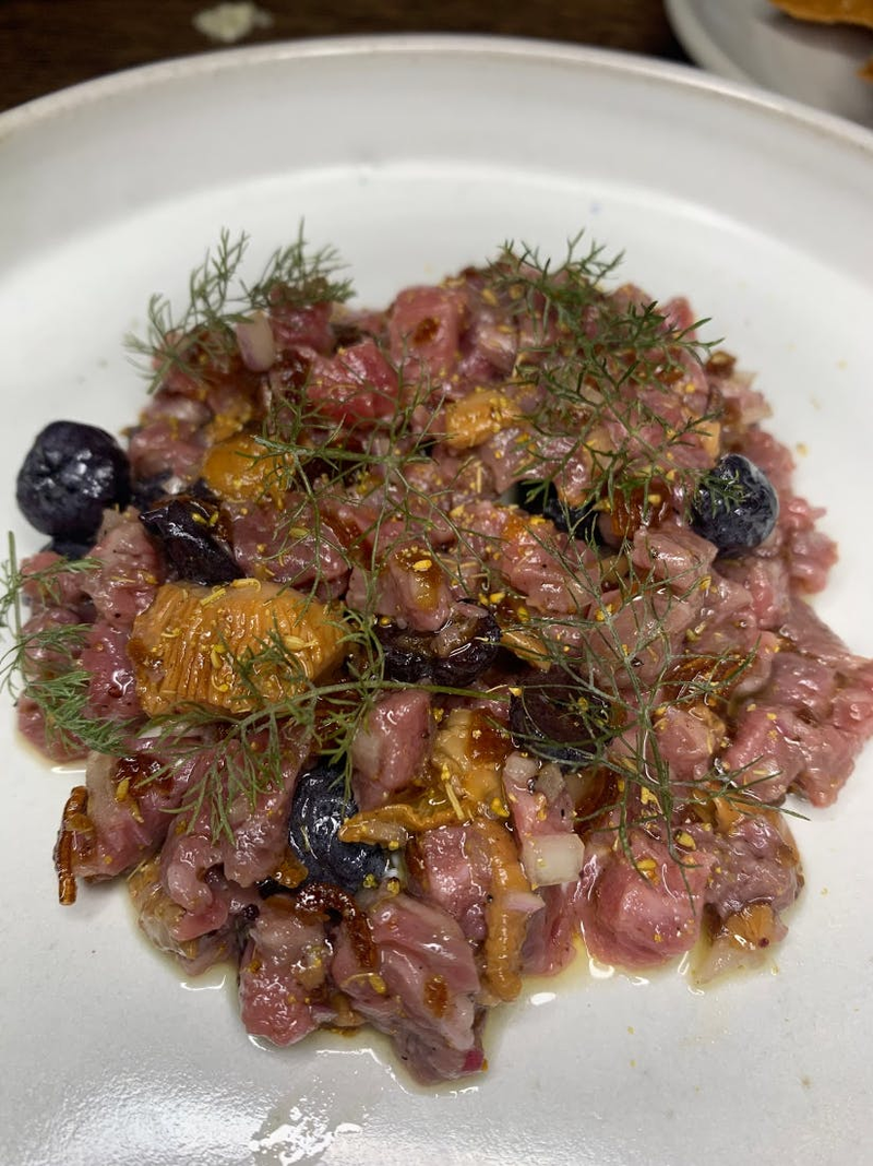Beef Tartare With Pickled Blueberries