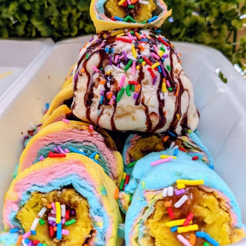 Cotton Candy Churro Sushi Roll from 3 Amigas Churros