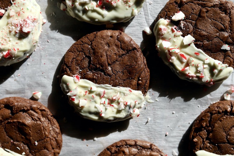 Chocolate Brownie Peppermint Cookies