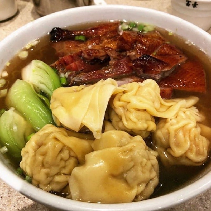 Wonton Noodle Soup With BBQ Pork and Roasted Duck Leg