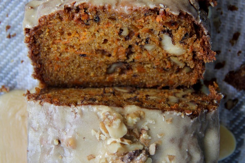 Carrot Cake Loaf with Brown Sugar Glaze
