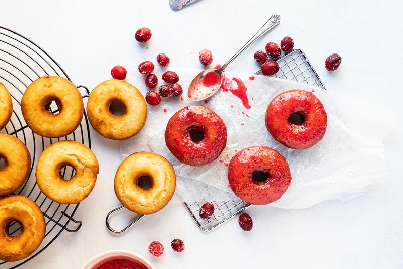 Spiced Old-Fashioned Donuts With Cranberry Glaze